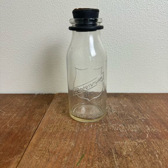 Mojonnier Dairy Owens Illinois 1 pt one pint milk bottle & rubber stopper - Picture 1 of 11